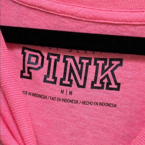 PINK Victoria's Secret Bright Pink Nap-A-Holic Tee - Picture 3 of 3